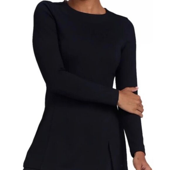 Bad Birde Women's Long Sleeve High Slit Tunic in Black  size L NWT - Picture 1 of 8